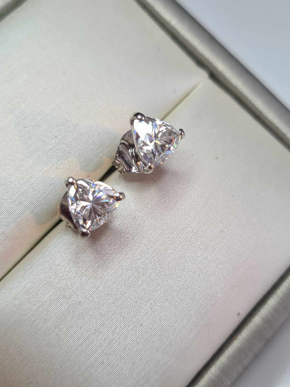 1.60ct Moissanite Solitaire Stud Earrings in Rhodium Overlay 925 Sterling Silver