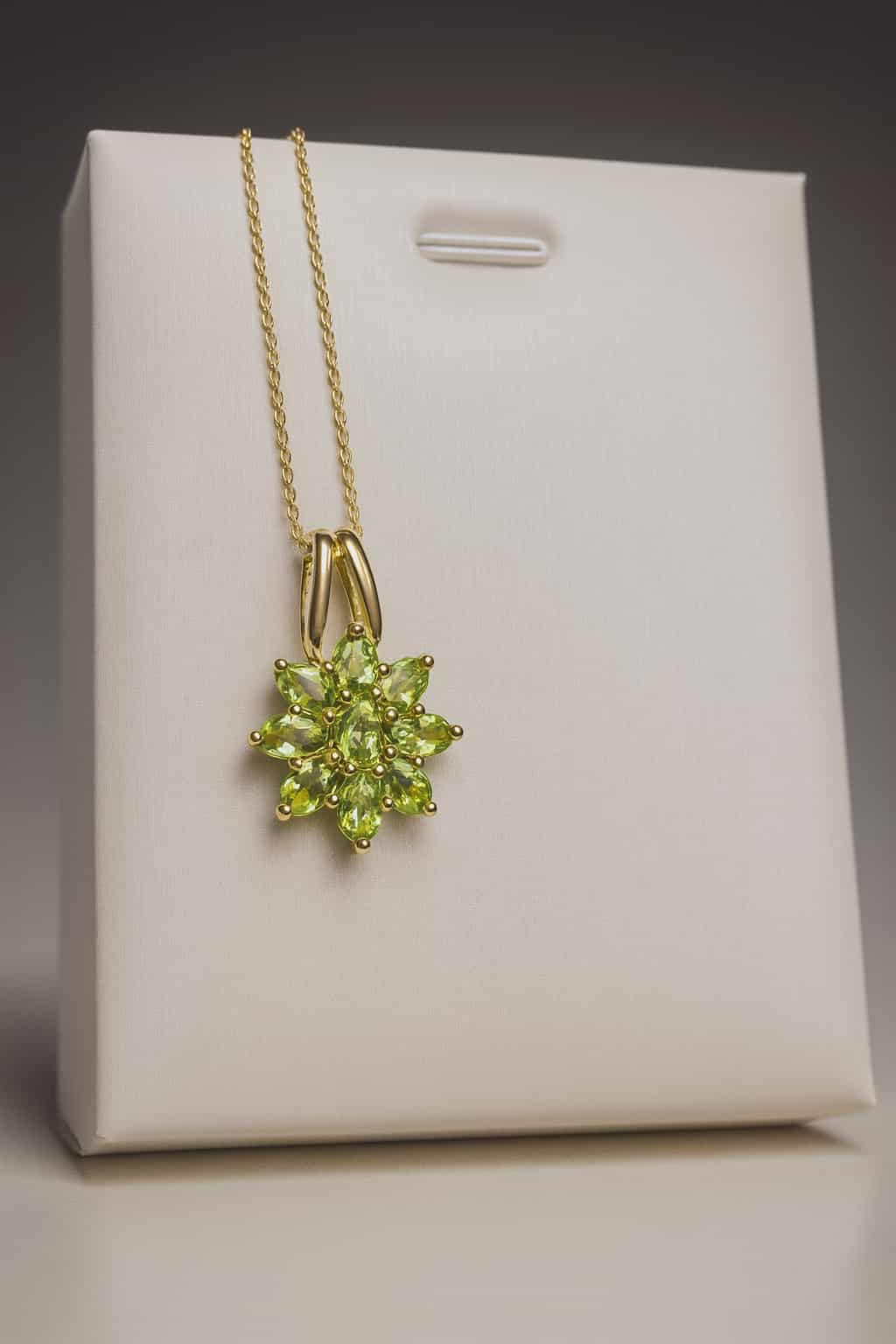 2.07ct Natural Hebei Peridot Necklace 18K Gold Overlay 925 Sterling Silver