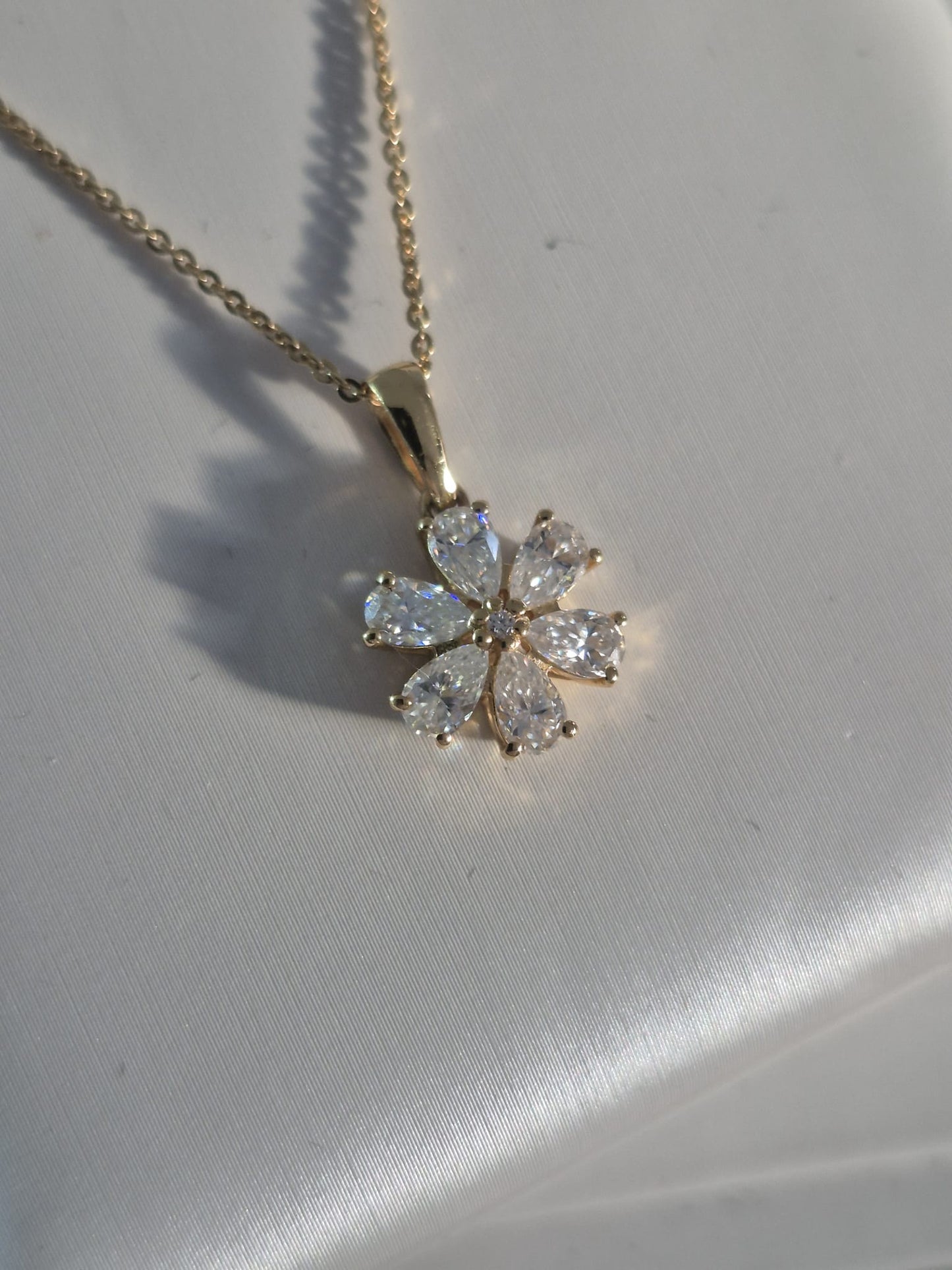 1.31ct Moissanite Necklace in 18K Gold Overlay 925 Sterling Silver