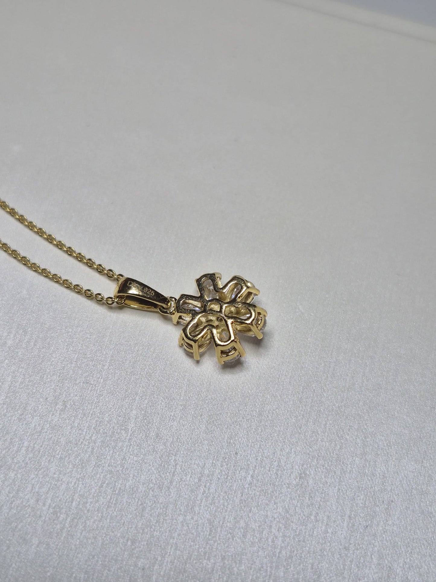 1.31ct Moissanite Necklace in 18K Gold Overlay 925 Sterling Silver