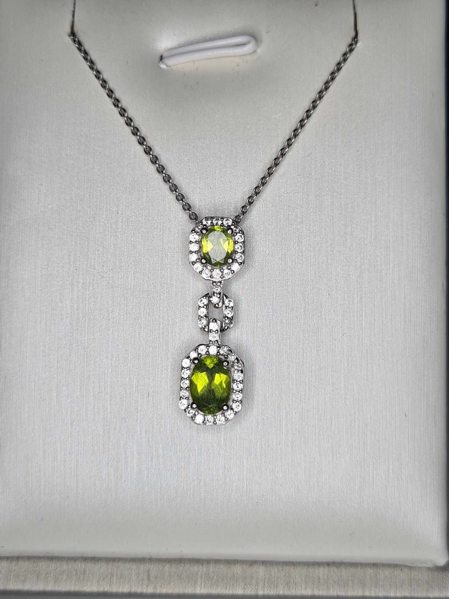 1.74 Ct. Vesuvianite and Natural Zircon Necklace 925 Sterling Silver