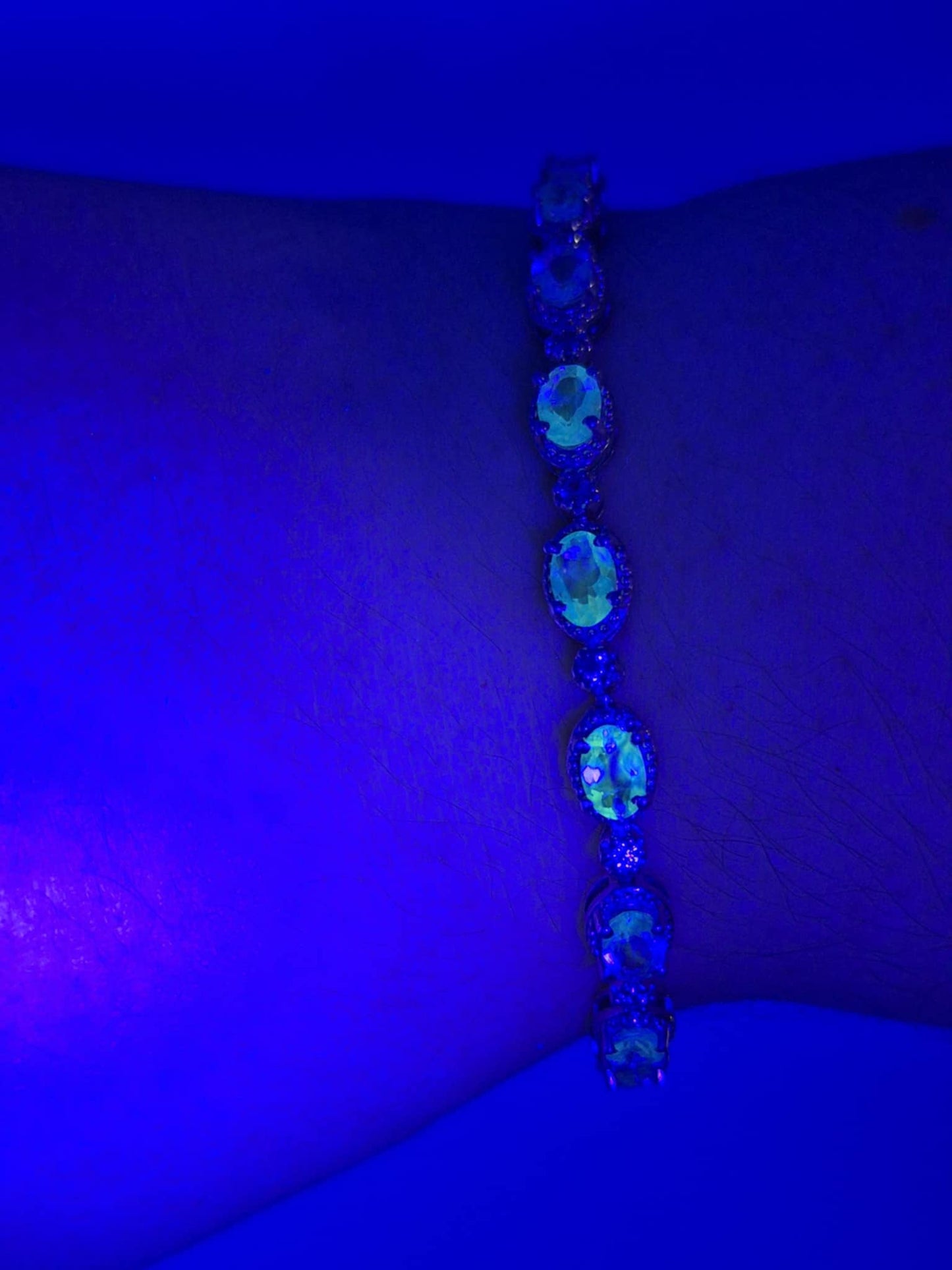 6.50ct Hyalite Opal and Natural Cambodian Zircon Bracelet in Platinum Overlay Sterling Silver