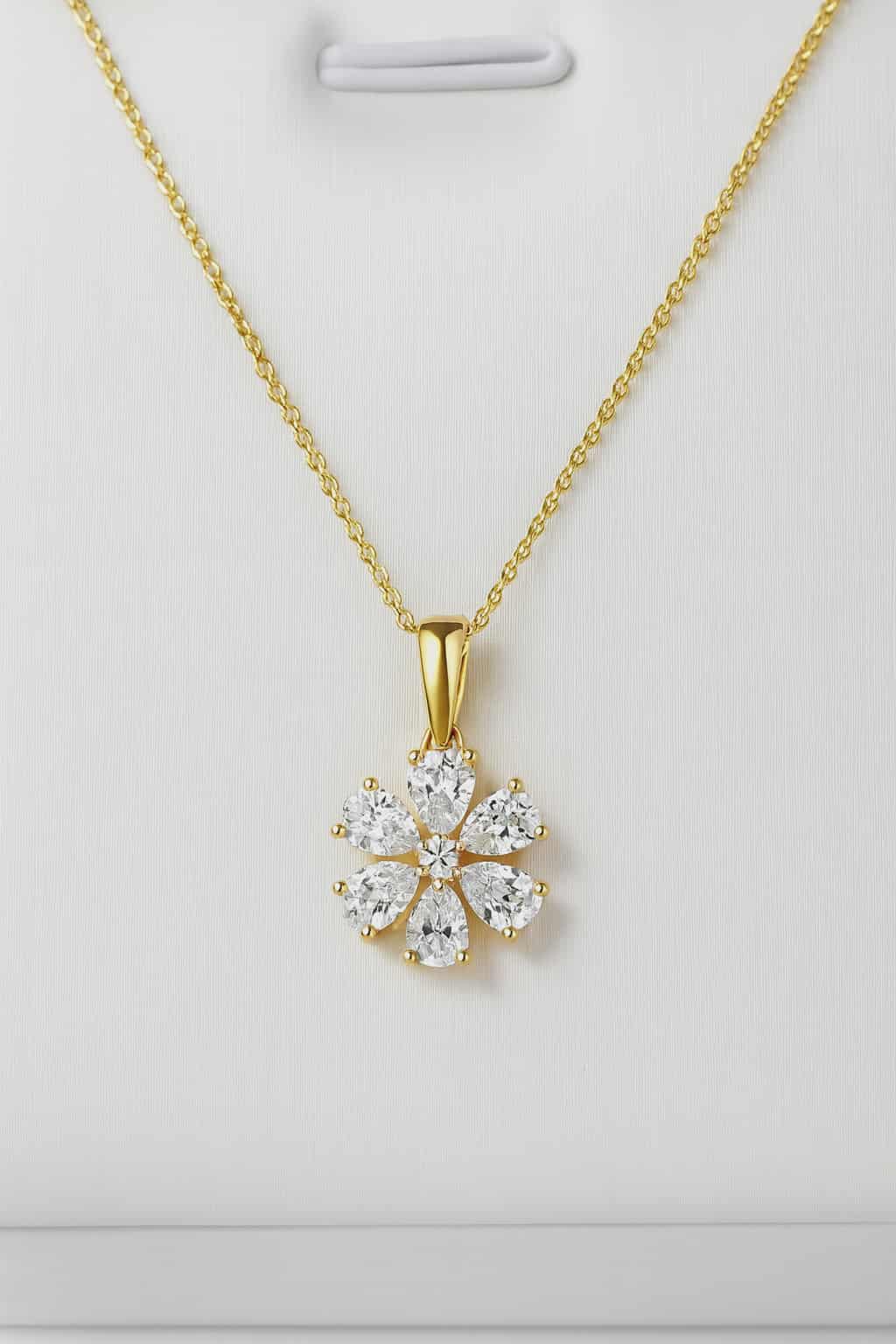 1.31ct Moissanite Necklace in 18K Gold Overlay 925 Sterling Silver