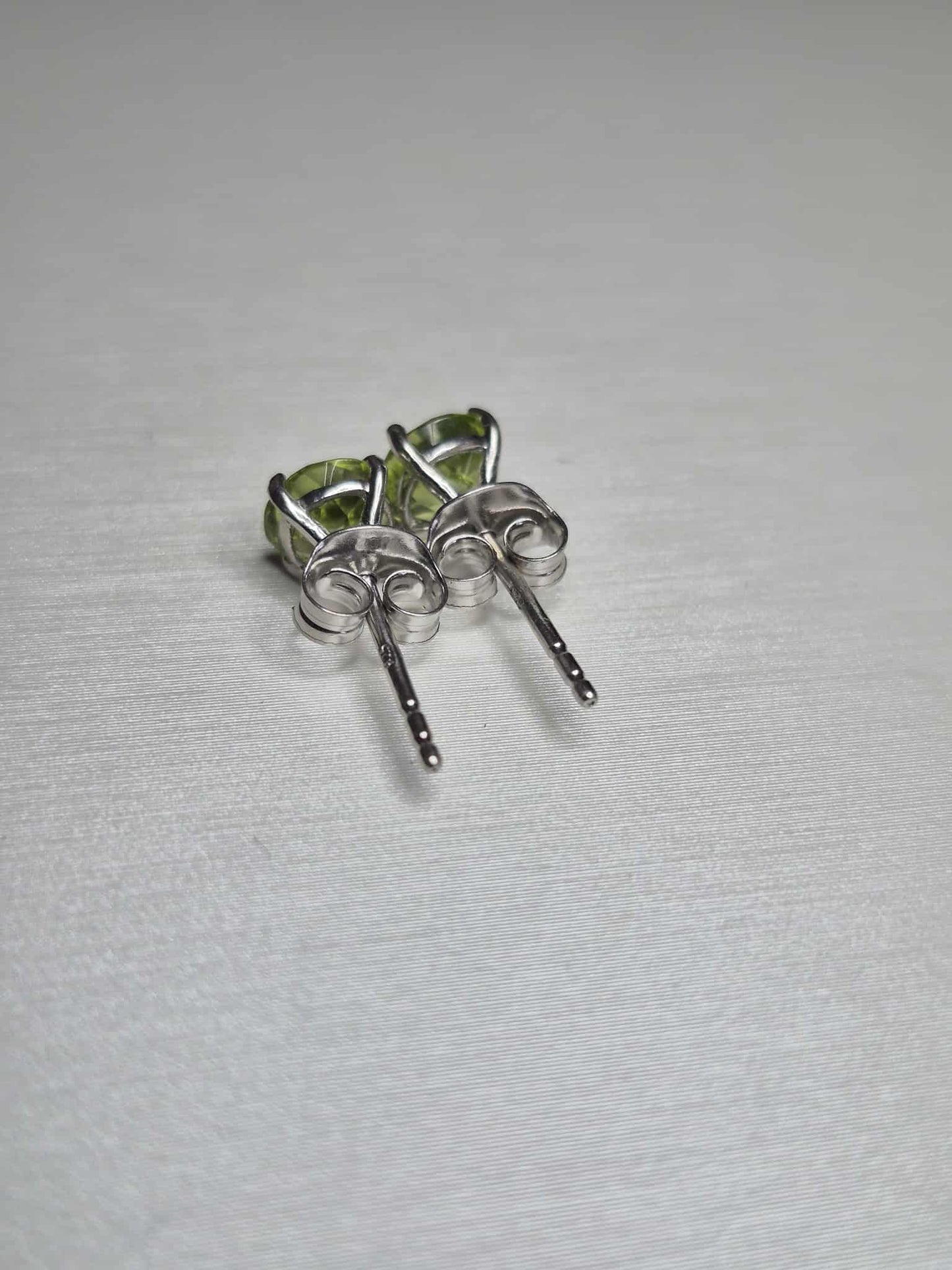 1.90ct Natural Hebei Peridot Studs Earrings in Platinum Overlay 925 Sterling Silver