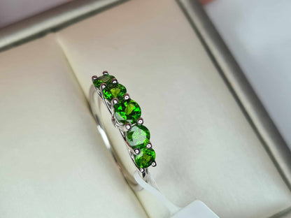 1ct Russian Diopside And Diamond Ring 925 Sterling Silver SIZE N