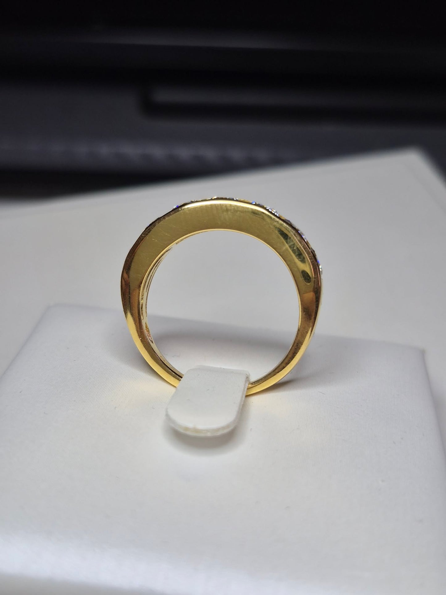 1.65ct Moissanite Half Eternity Band Ring in Yellow Gold Plated 925 Sterling Silver