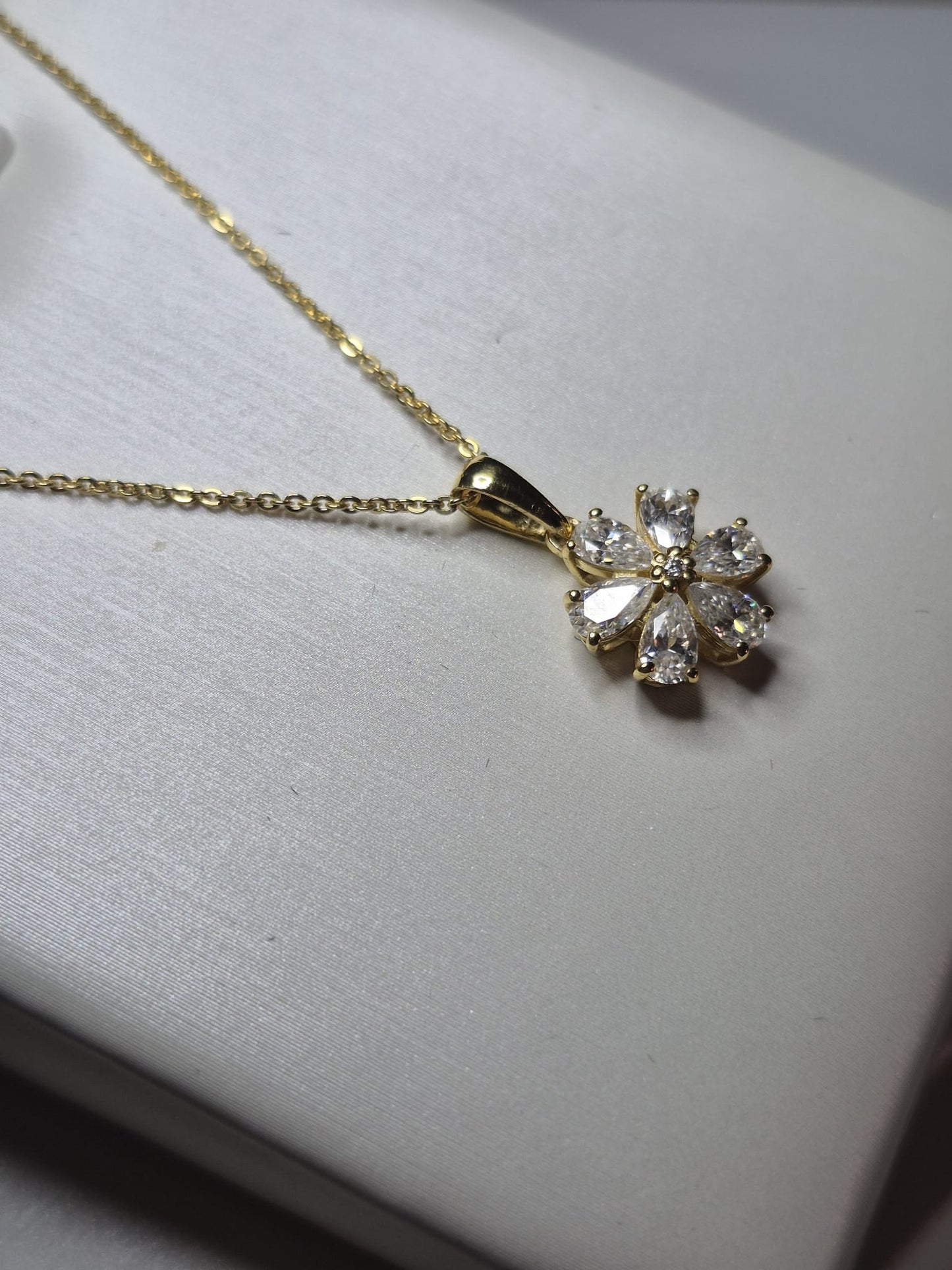 1.31ct Moissanite Necklace in 18K Gold Overlay 925 Sterling Silver