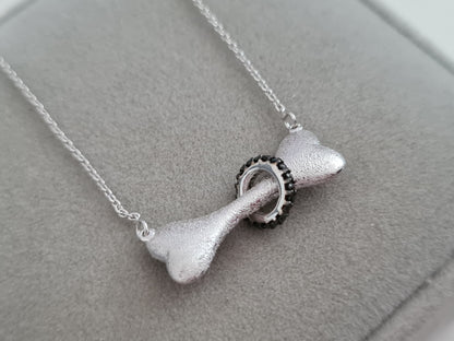 Black Diamond Necklace Sterling Silver