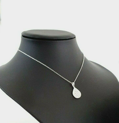 Swarovski Zirconia Cluster Pear Drop Necklace sterling silver