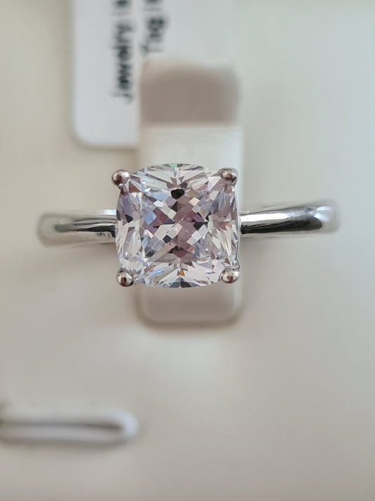 Simulated Diamond Solitaire Ring SIZE L