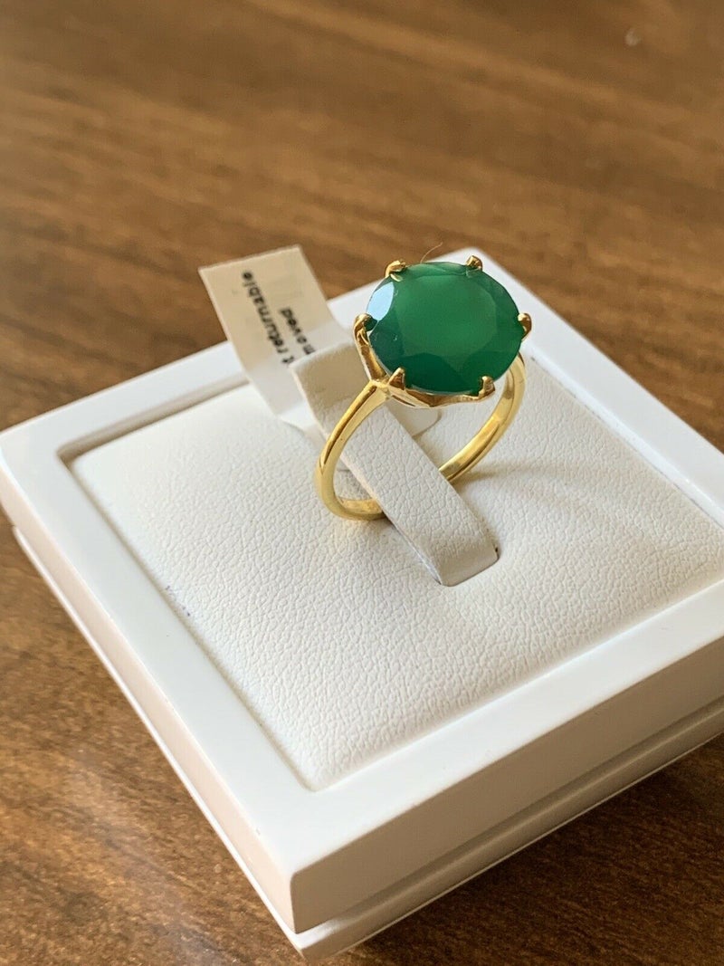 Verde Onyx Solitaire Ring SIZE O