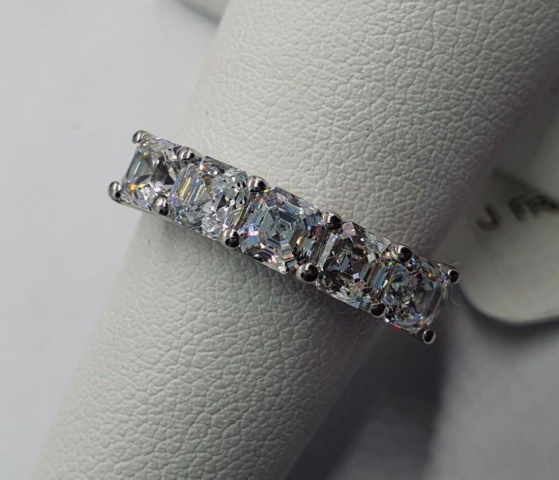 Swarovski Zirconia Ascher Cut 5 Stone Ring SIZE O