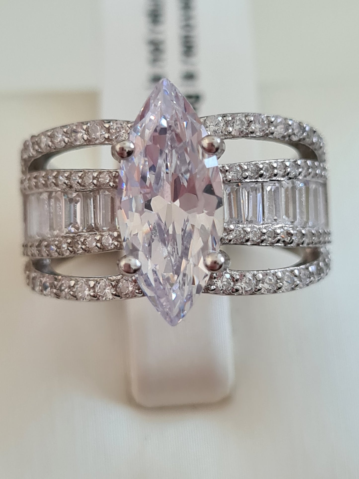 AAA Marquise Simulated Diamond Ring SIZE L