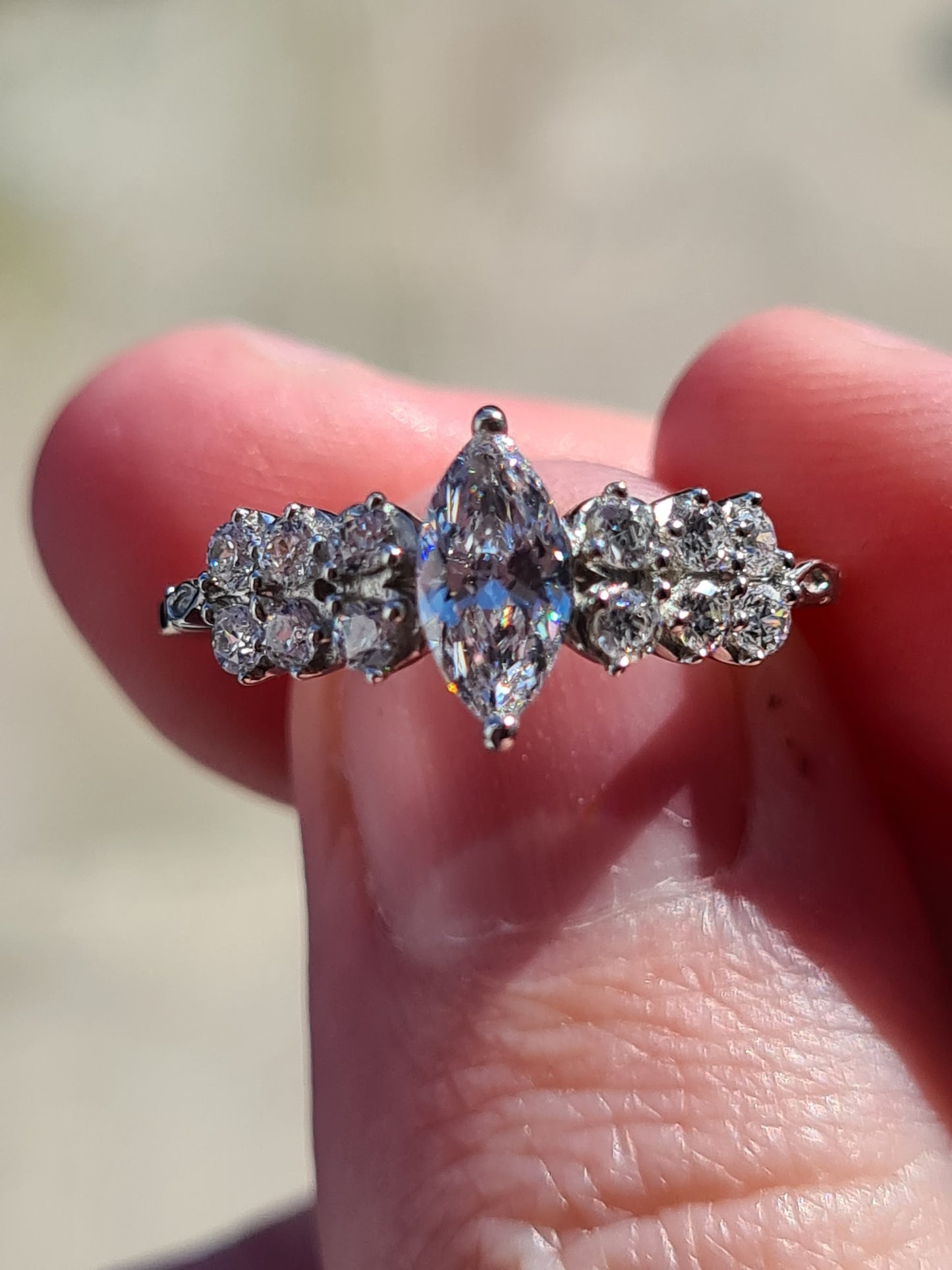 Swarovski Zirconia Marquise Cut Cluster Ring SIZES L, M, P, R, S , T