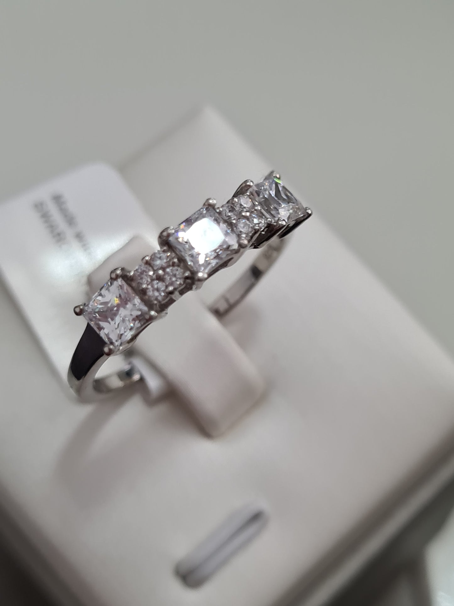 Swarovski Zirconia Sterling Silver Ring SIZE T