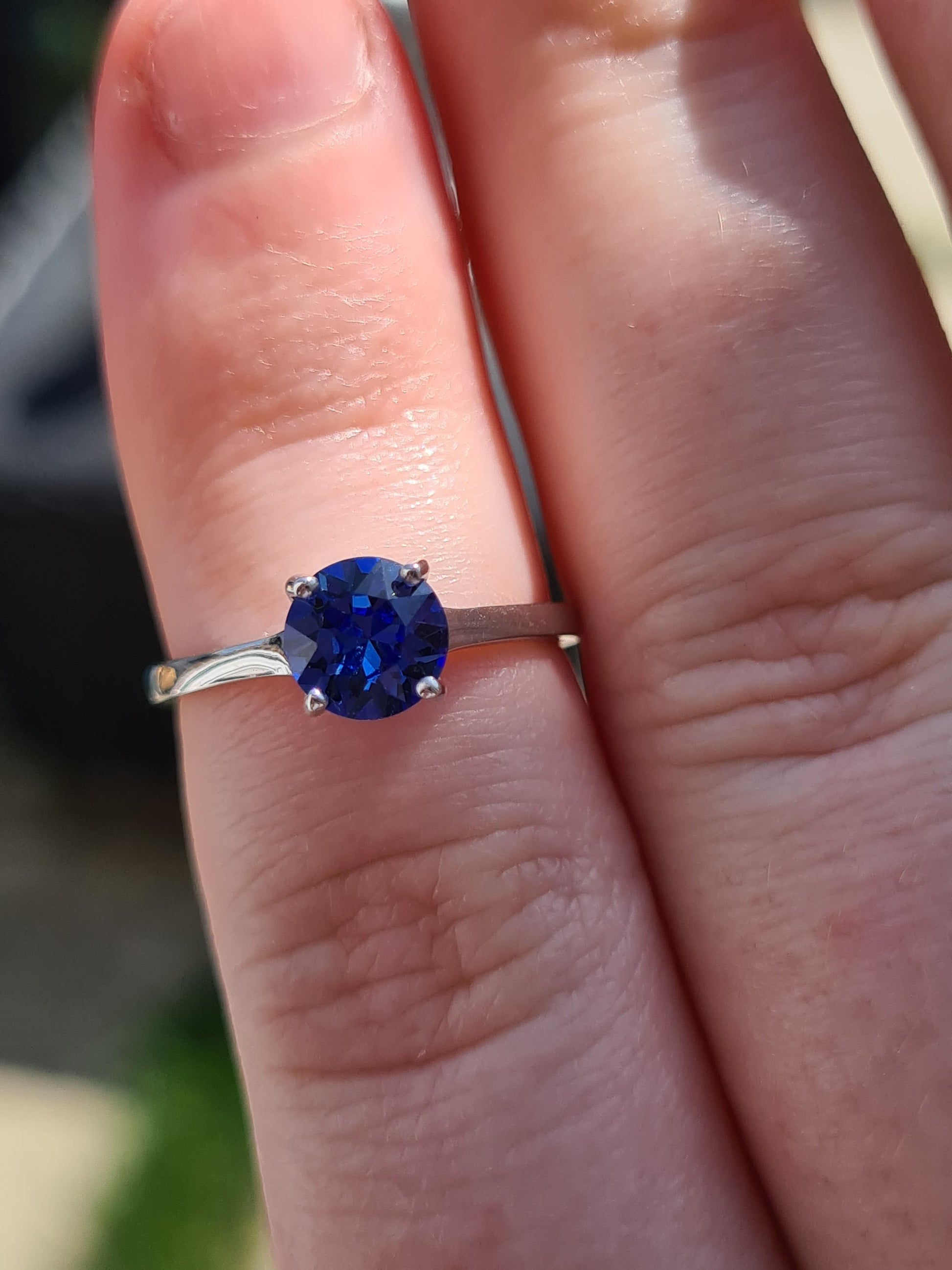 White Gold Sapphire Ring | Blue Sapphire Engagement Rings