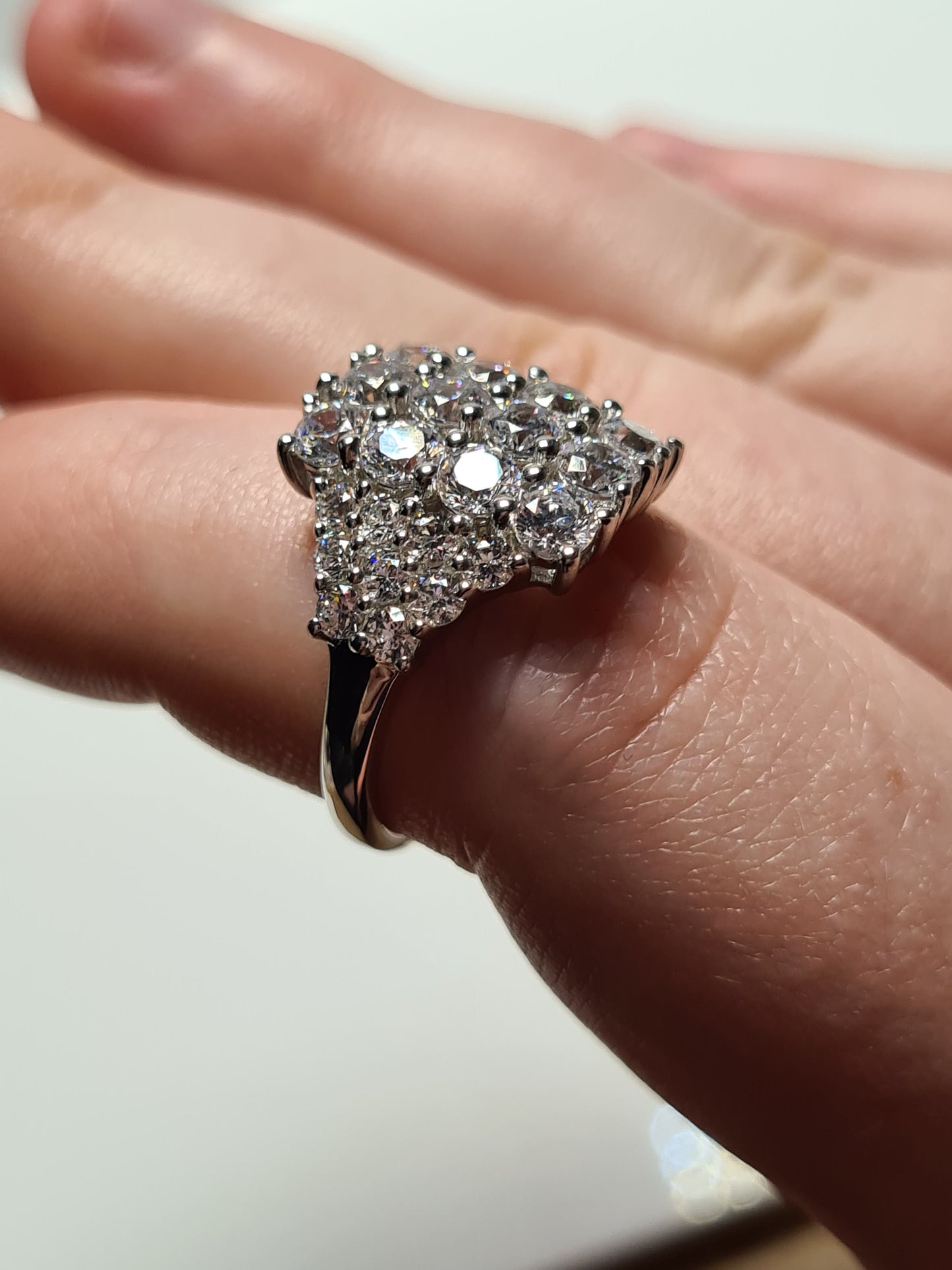 5.16ct Swarovski Zirconia Cluster Ring 925 Sterling Silver SIZE O