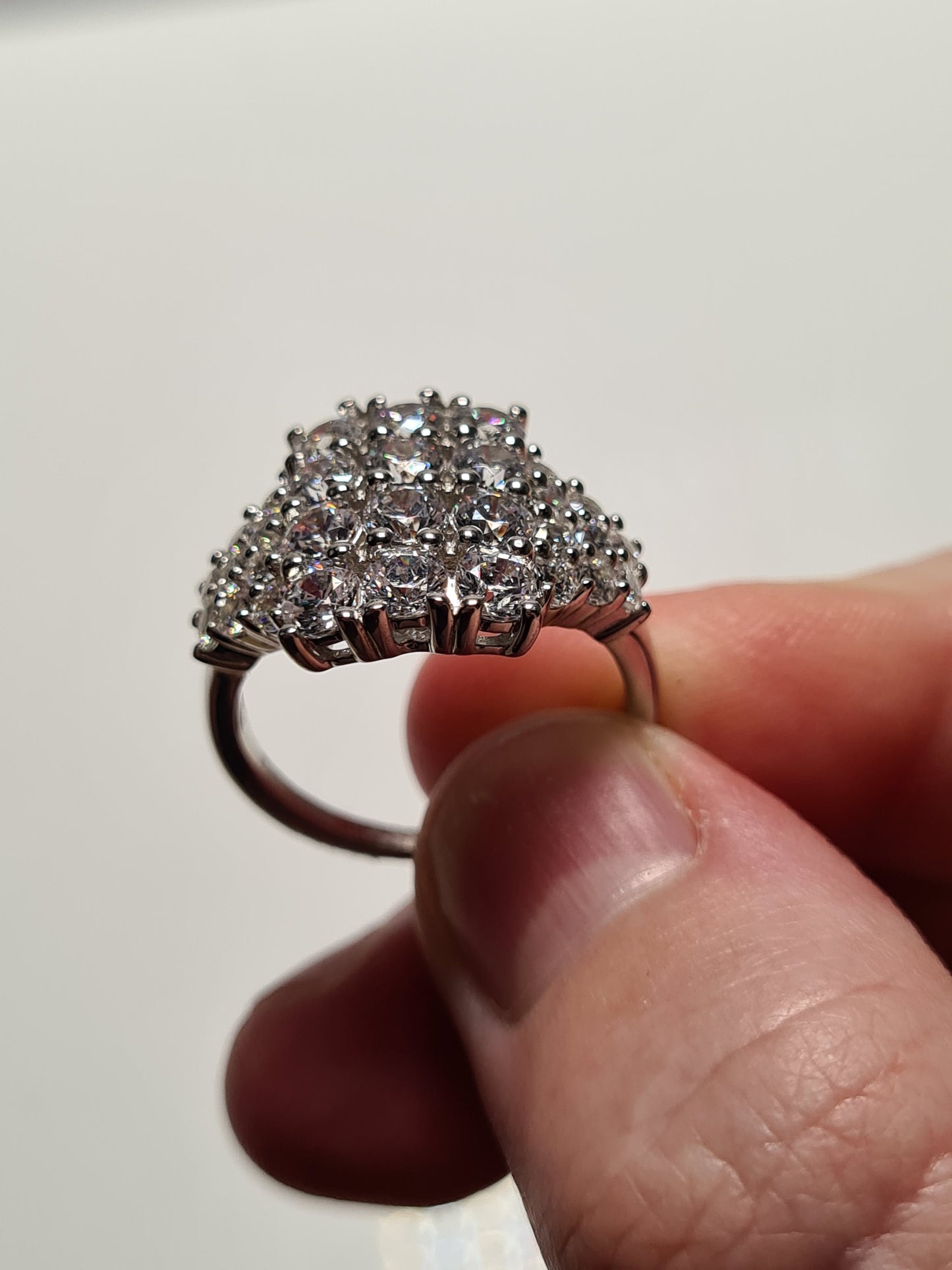 5.16ct Swarovski Zirconia Cluster Ring 925 Sterling Silver SIZE O