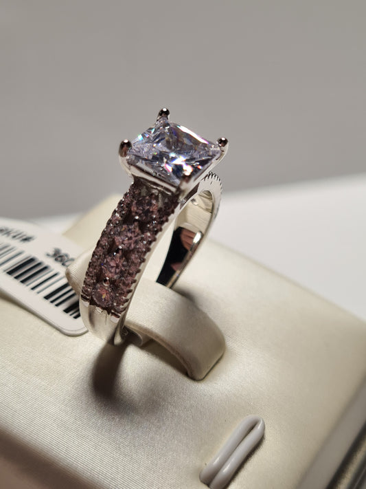 Princess Cut Simulated Diamond Ring 925 Sterling Silver SIZES L,M