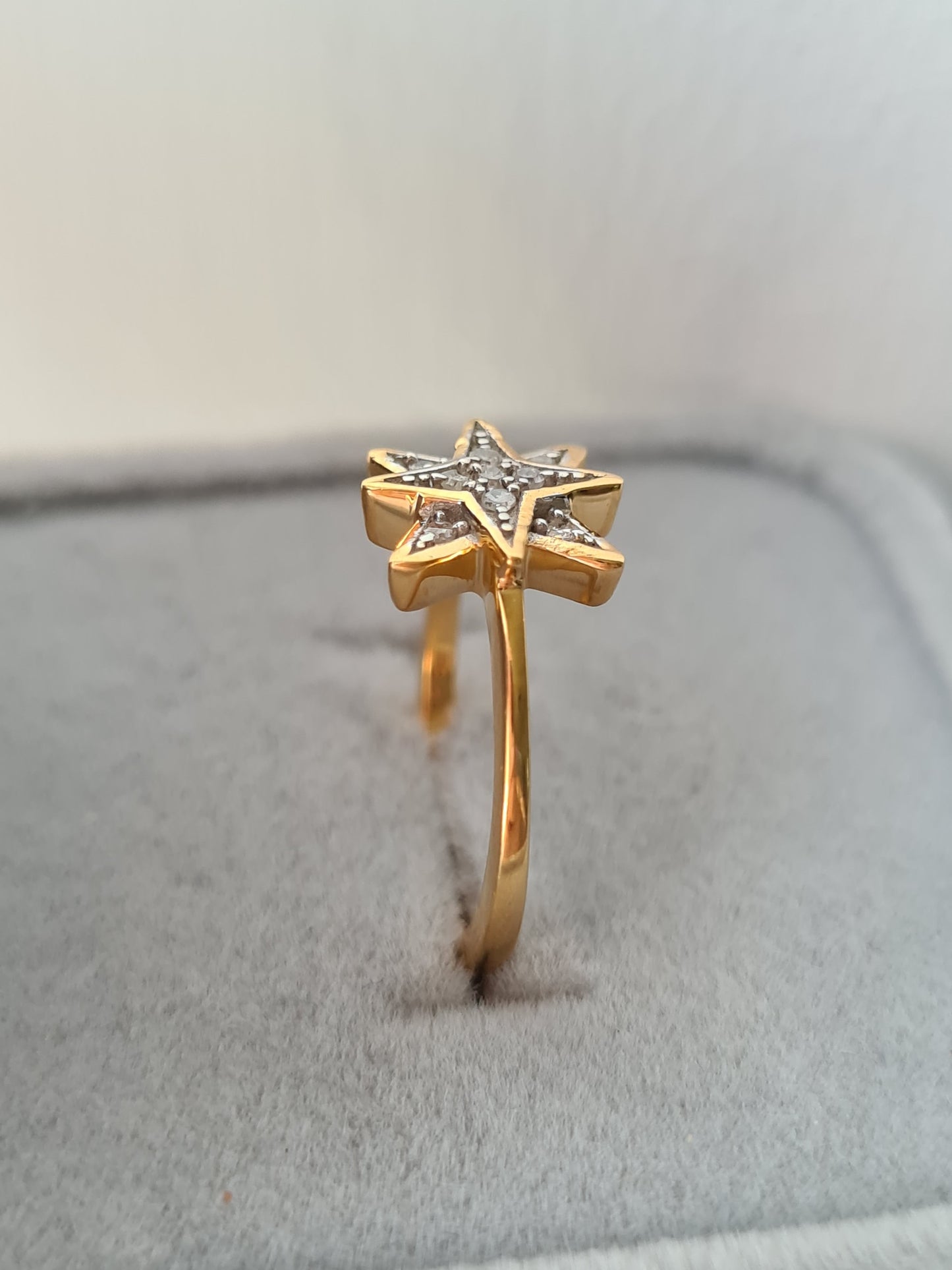 Natural Diamond Ring in 14K Gold Overlay Sterling Silver SIZE H