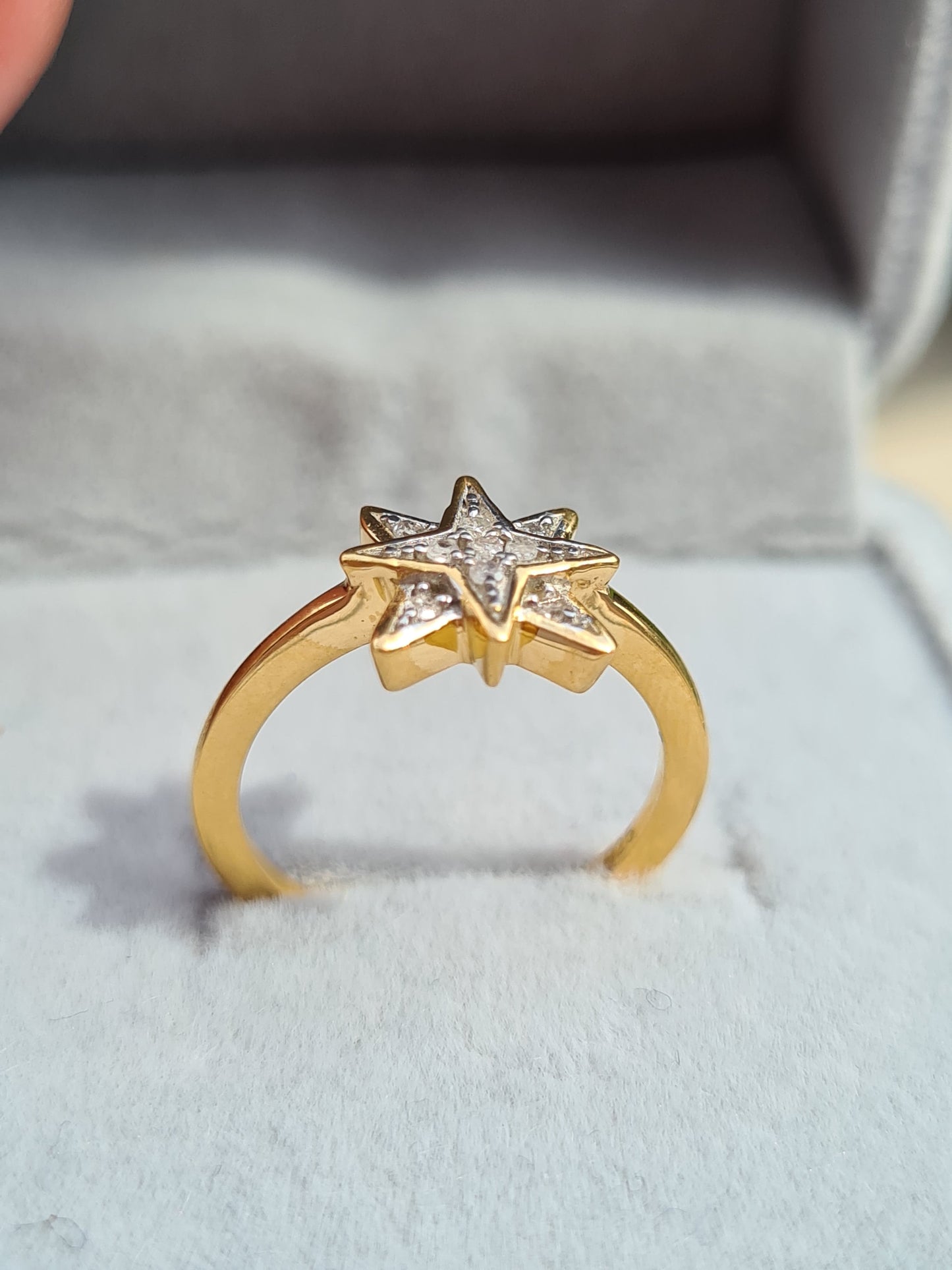 Natural Diamond Ring in 14K Gold Overlay Sterling Silver SIZE H