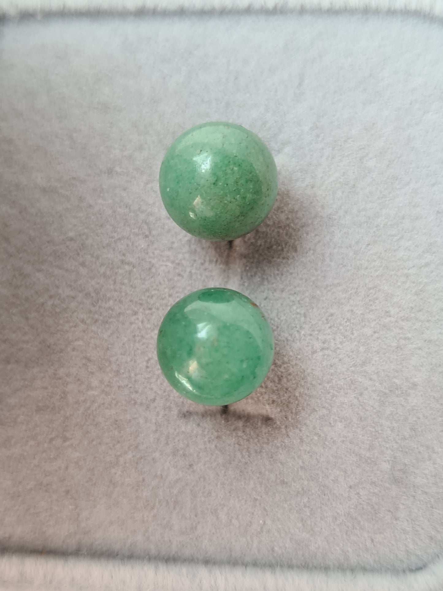 8ct Green Aventurine Solitaire Stud Earrings 925 Sterling Silver