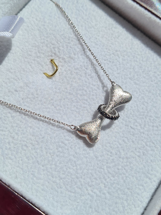 Black Diamond Necklace Sterling Silver