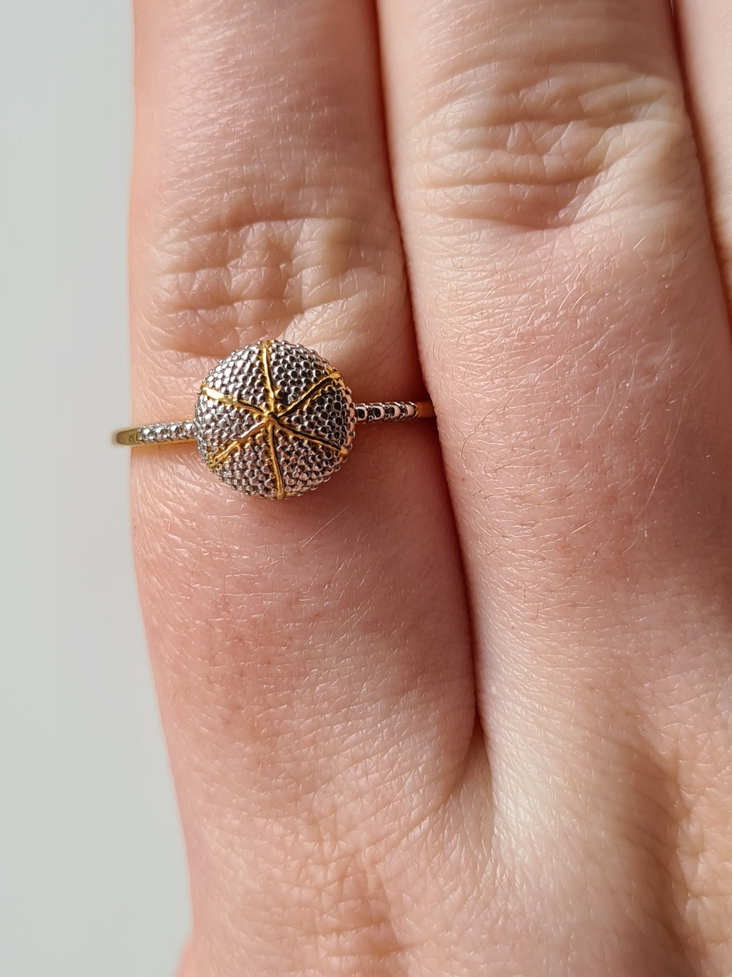 14K Gold Overlay Sterling Silver Diamond Ring SIZE V