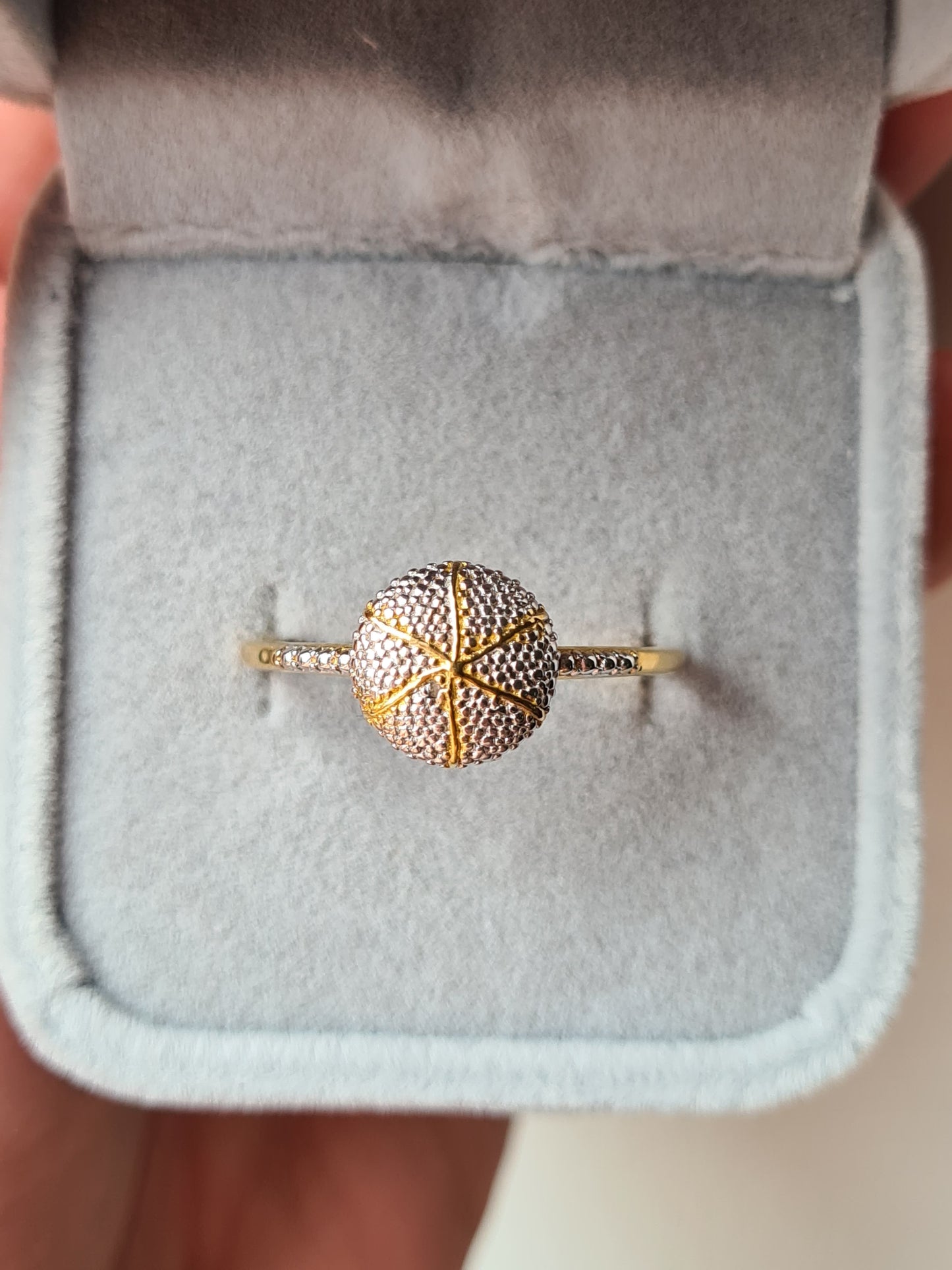 14K Gold Overlay Sterling Silver Diamond Ring SIZE V