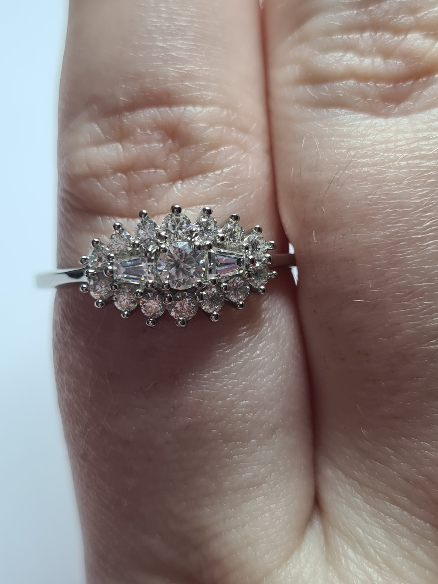 Moissanite Boat Ring 925 Sterling Silver SIZE U