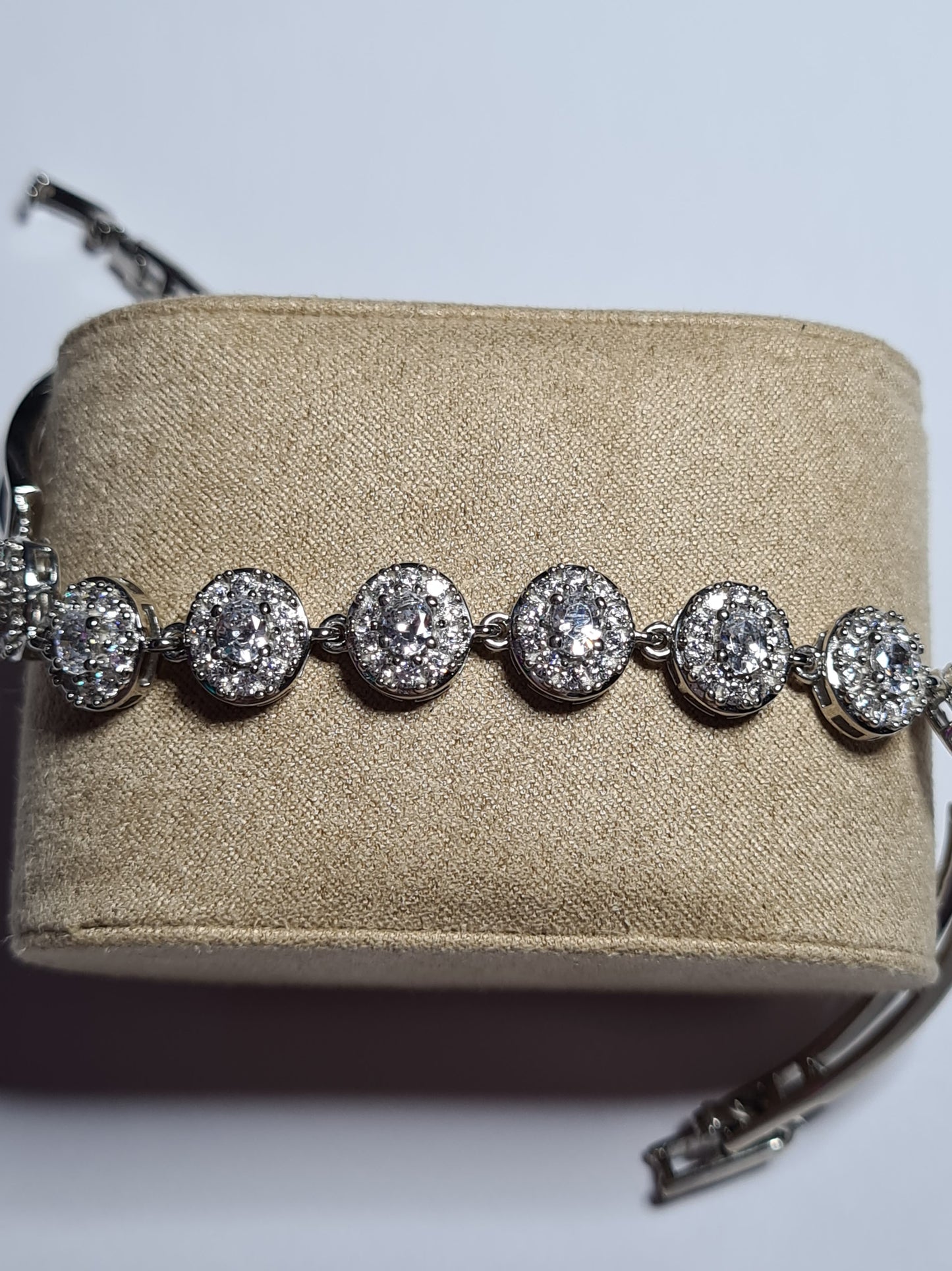 Swarovski Zirconia Halo Bracelet 925 Sterling Silver