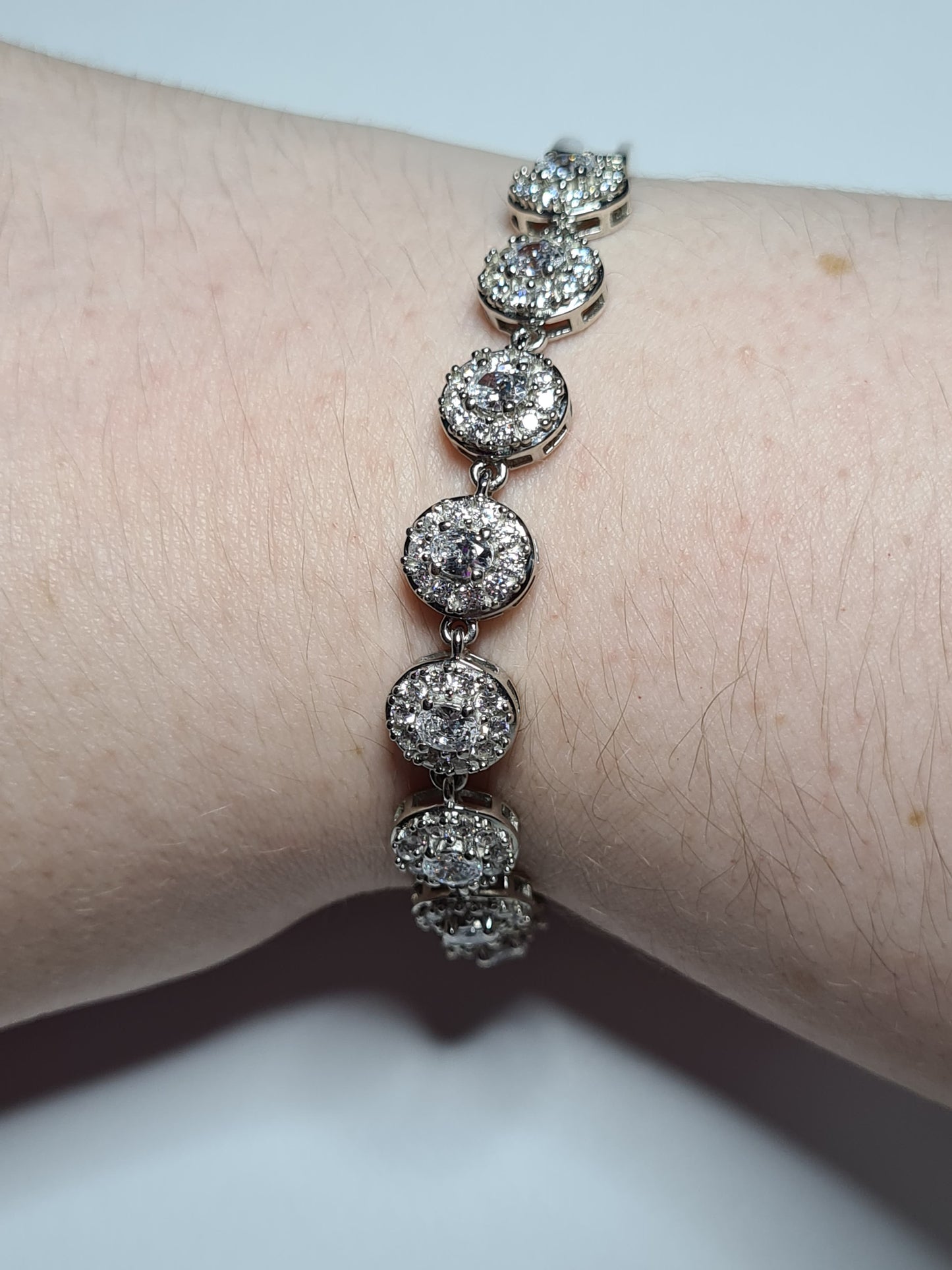 Swarovski Zirconia Halo Bracelet 925 Sterling Silver