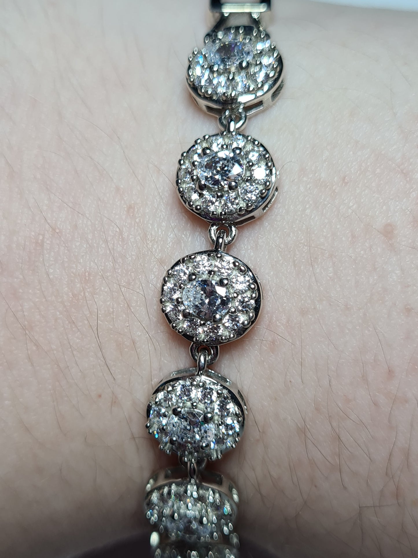 Swarovski Zirconia Halo Bracelet 925 Sterling Silver