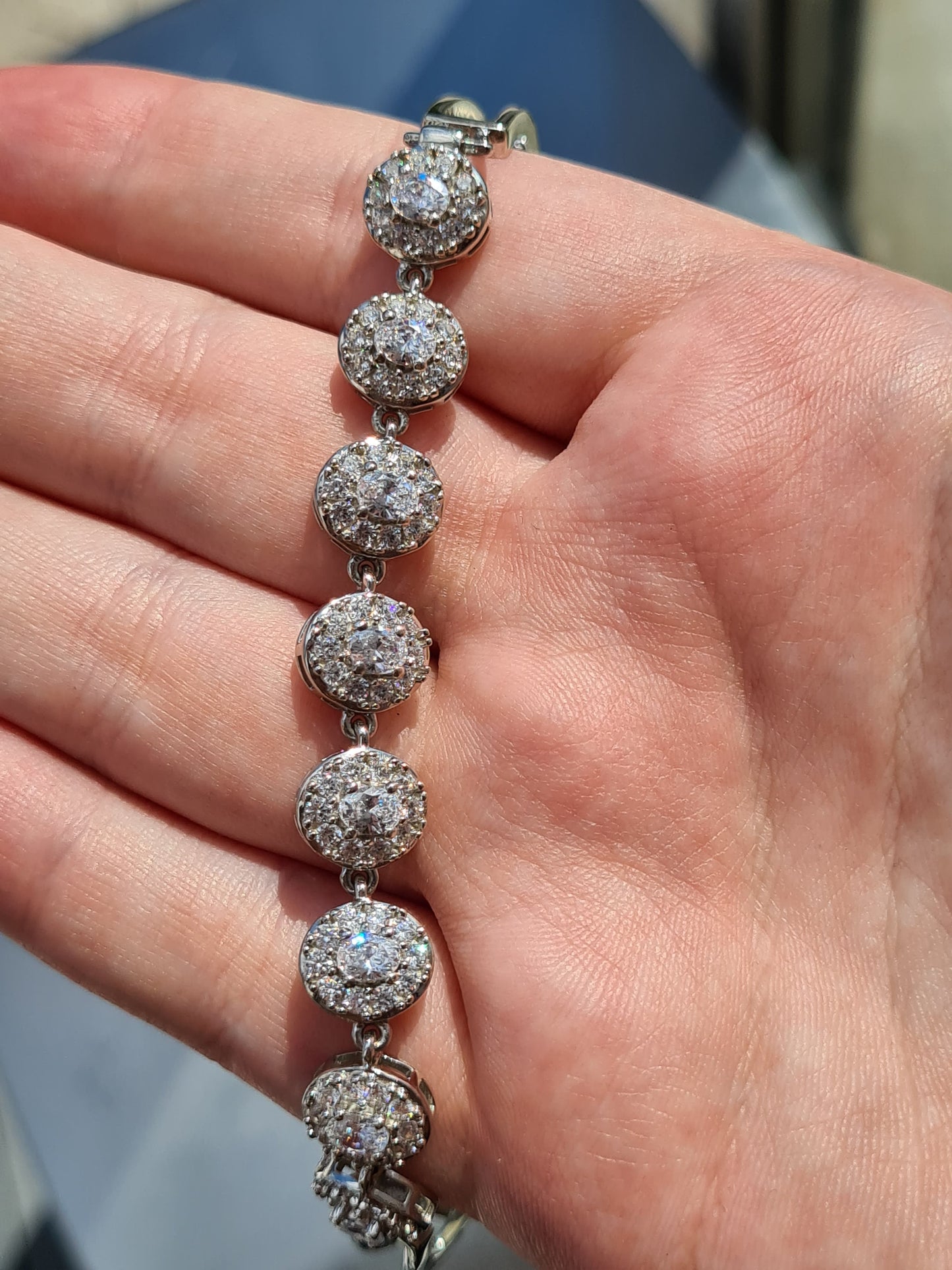Swarovski Zirconia Halo Bracelet 925 Sterling Silver