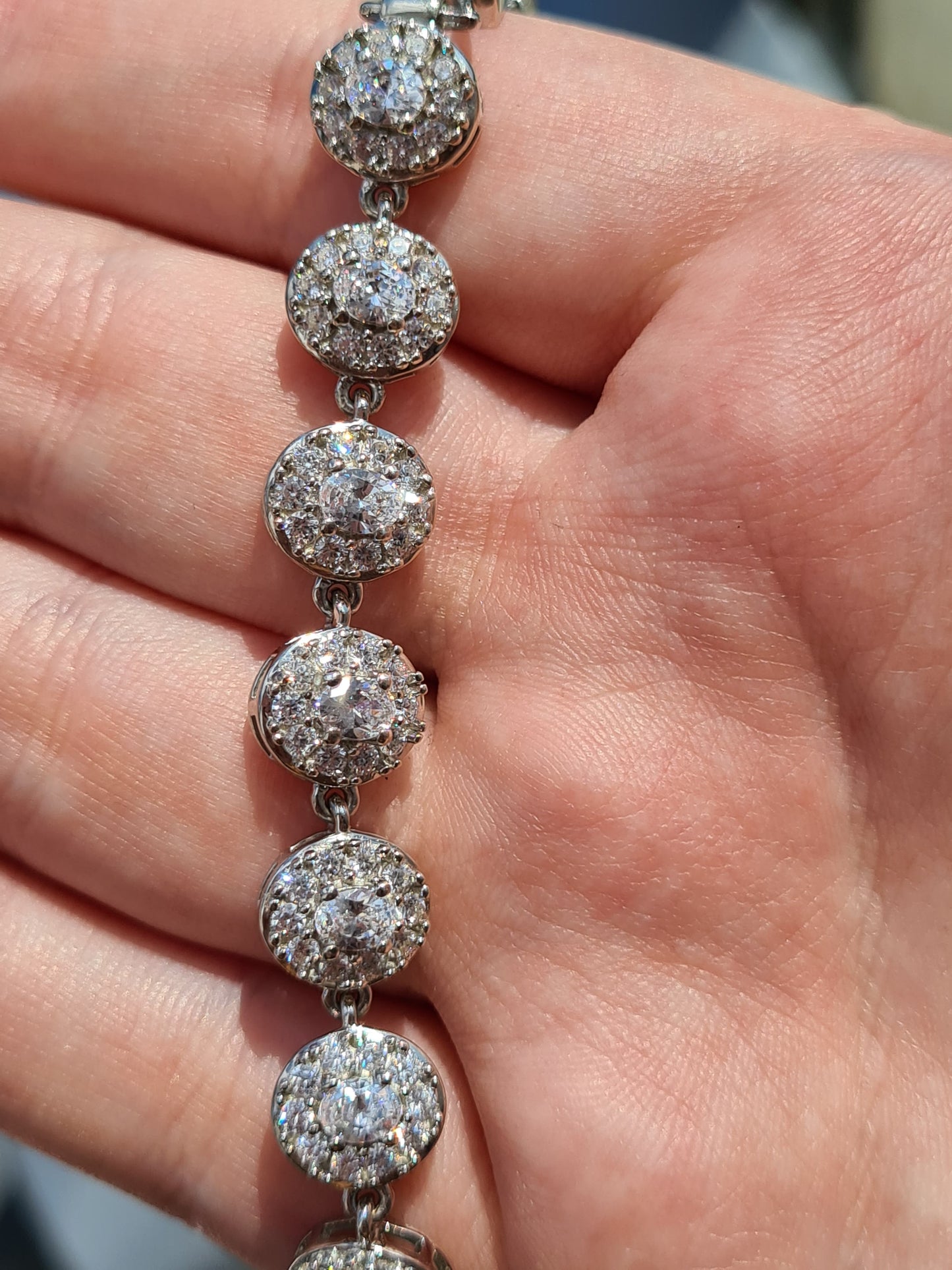 Swarovski Zirconia Halo Bracelet 925 Sterling Silver