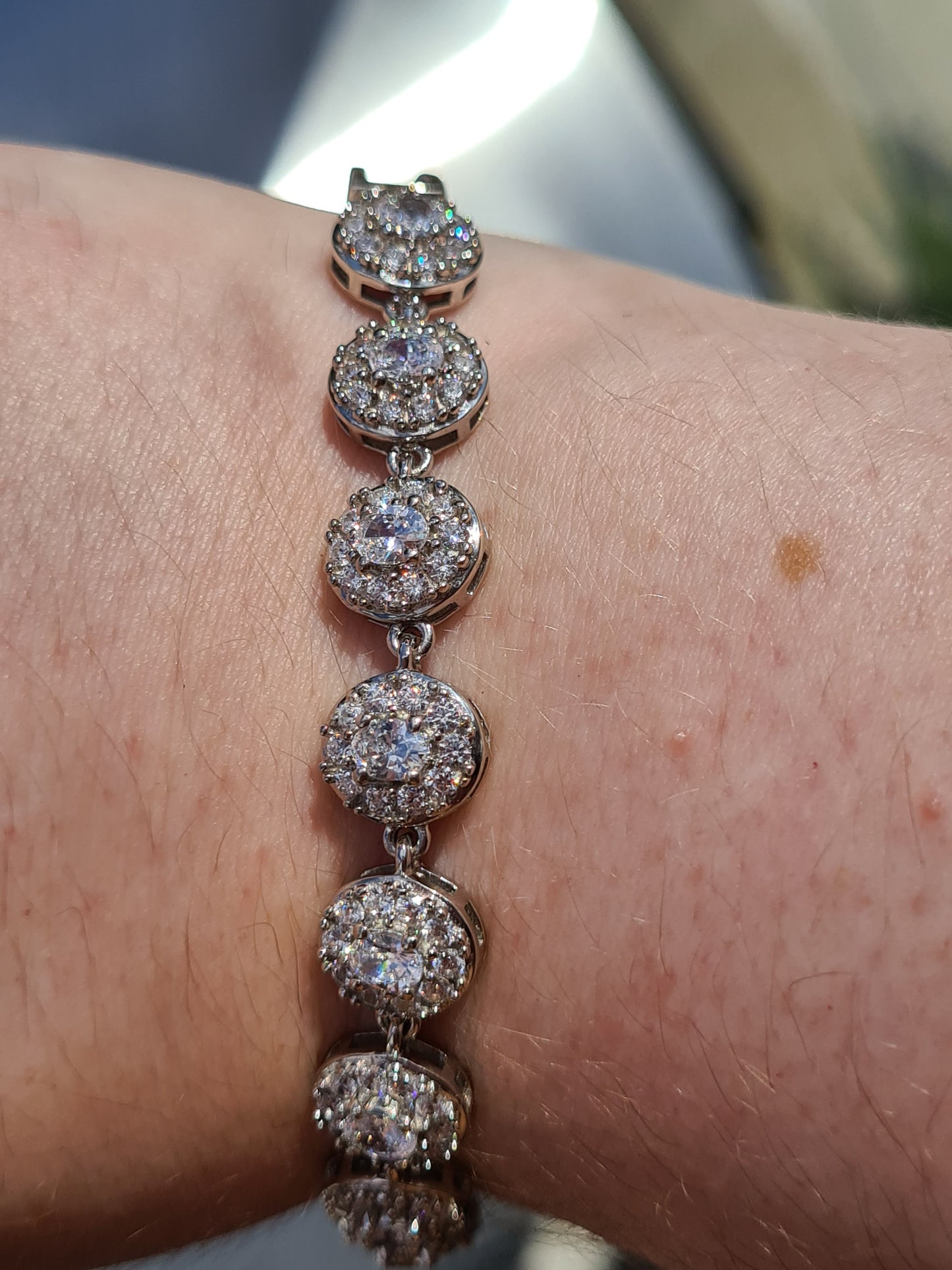 Swarovski Zirconia Halo Bracelet 925 Sterling Silver