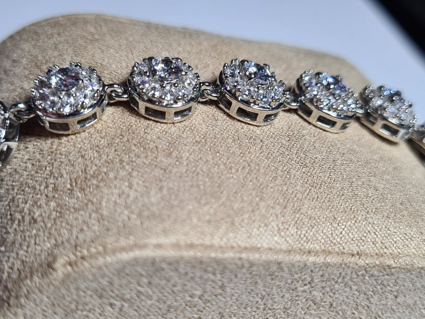 Swarovski Zirconia Halo Bracelet 925 Sterling Silver