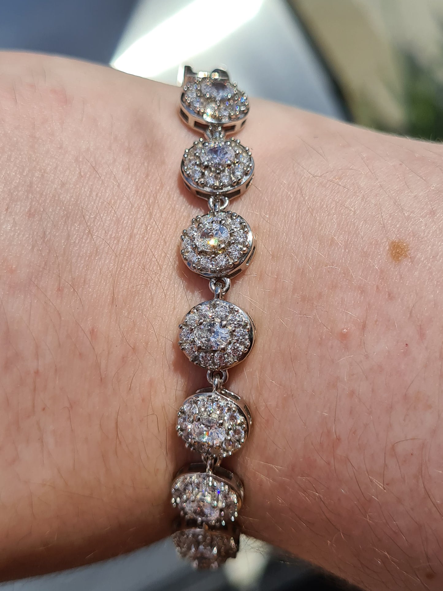 Swarovski Zirconia Halo Bracelet 925 Sterling Silver