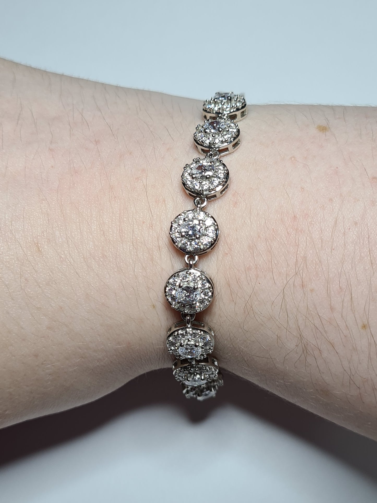 Swarovski Zirconia Halo Bracelet 925 Sterling Silver