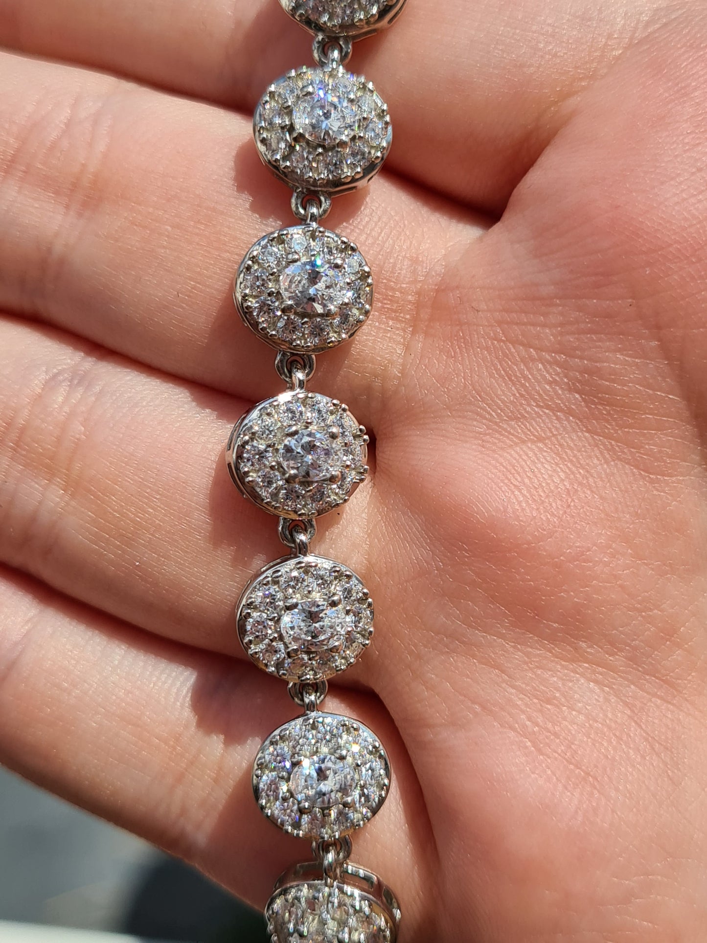 Swarovski Zirconia Halo Bracelet 925 Sterling Silver