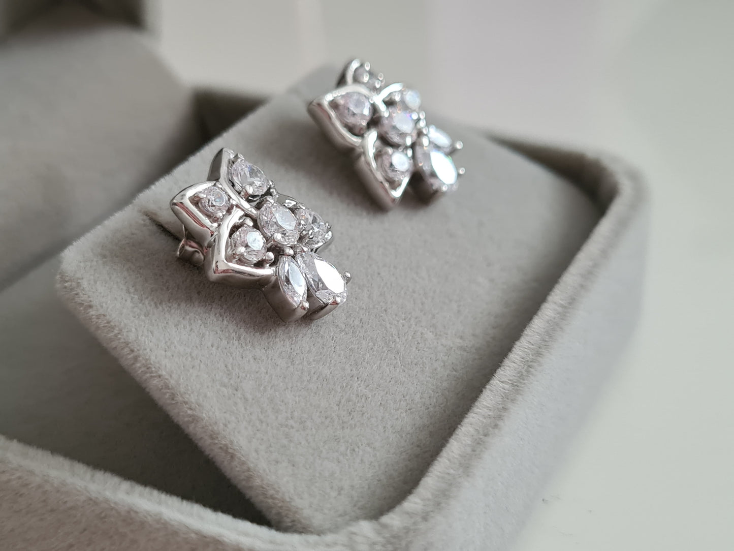 Swarovski Zirconia Floral Stud Earrings