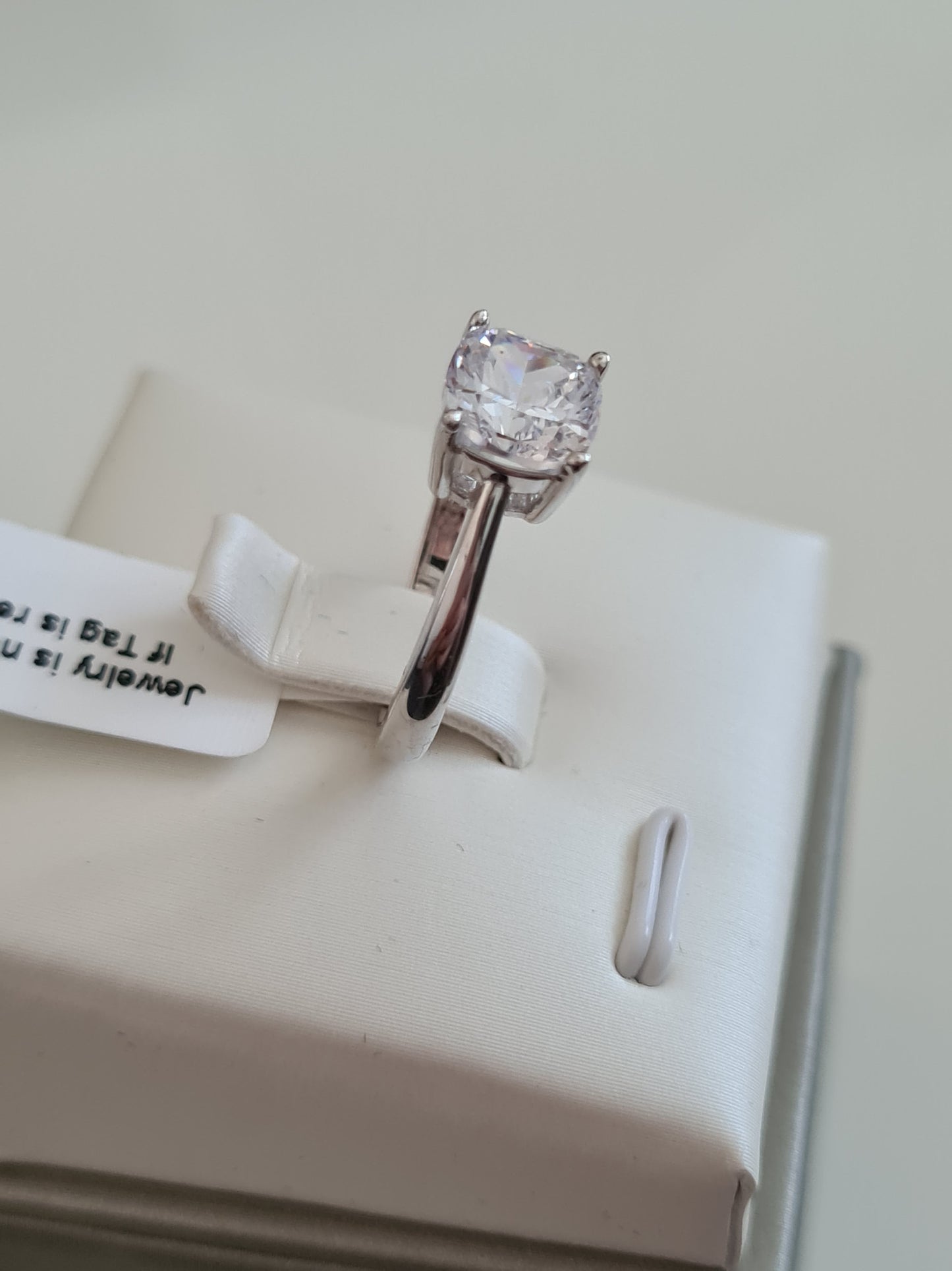 Simulated Diamond Solitaire Ring SIZE L