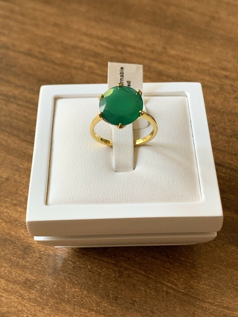 Verde Onyx Solitaire Ring SIZE O