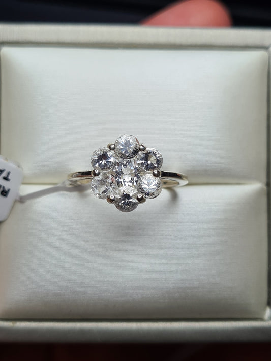 Petalite 7 Stone Floral Ring SIZE O
