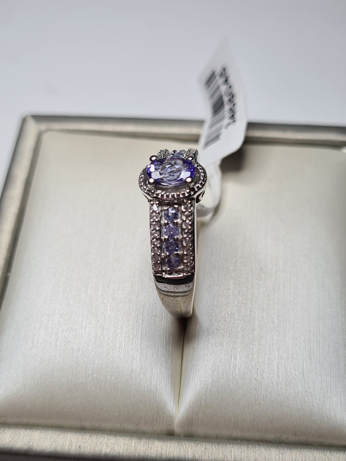 Tanzanite Natural Cambodian Zircon Ring in Sterling Silver SIZE P