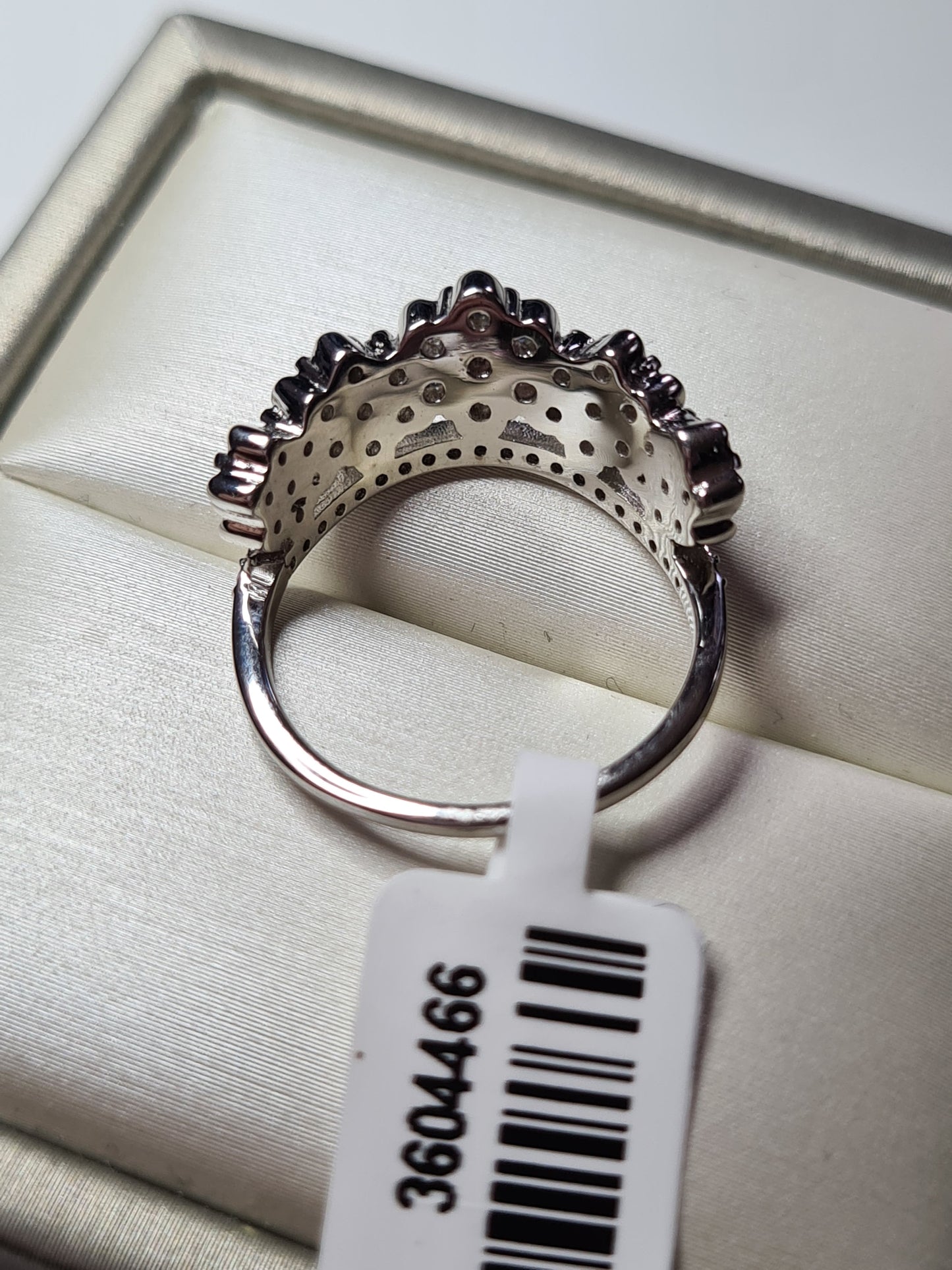Simulated Diamond Crown Ring 925 Sterling Silver SIZES L,S