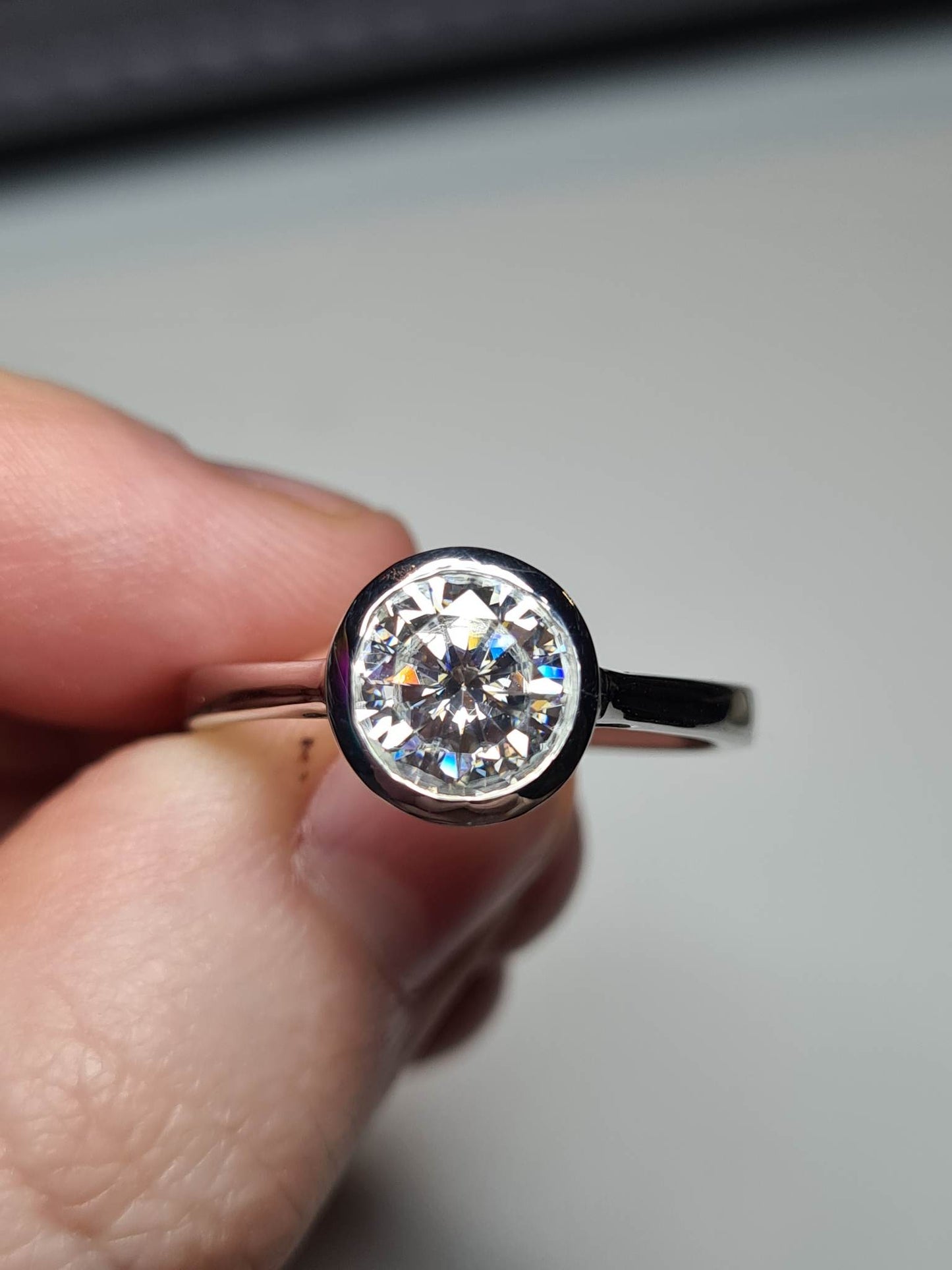 2ct Solitaire Moissanite Solitaire Ring 925 Sterling Silver SIZE V