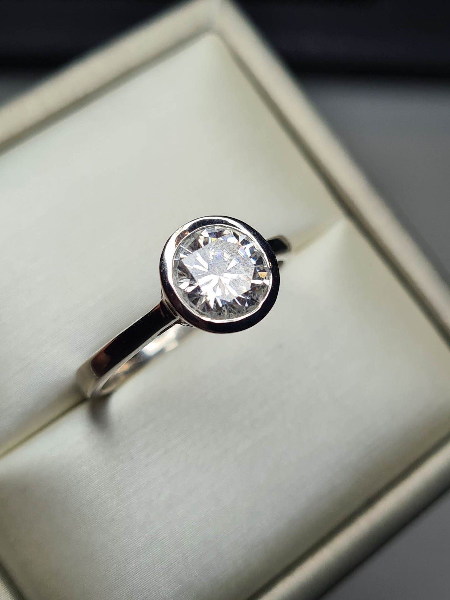 2ct Solitaire Moissanite Solitaire Ring 925 Sterling Silver SIZE V