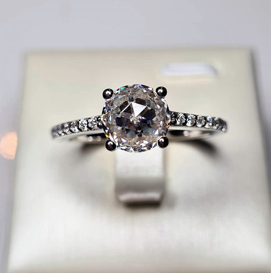 2.02 Moissanite Engagement ring 925 sterling silver SIZE T
