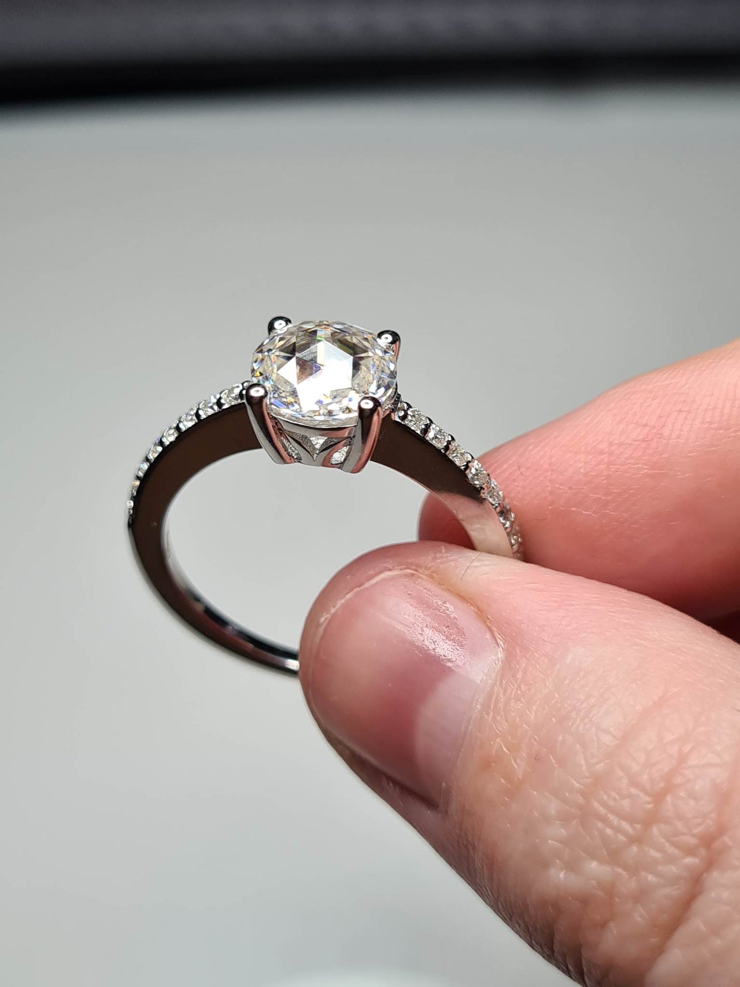2.02 Moissanite Engagement ring 925 sterling silver SIZE T